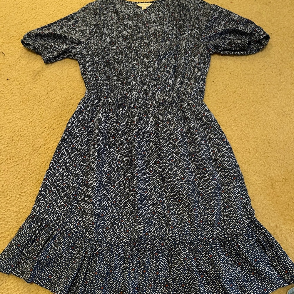 Lucky brand, blue, white polka dot dress, brand new never been worn